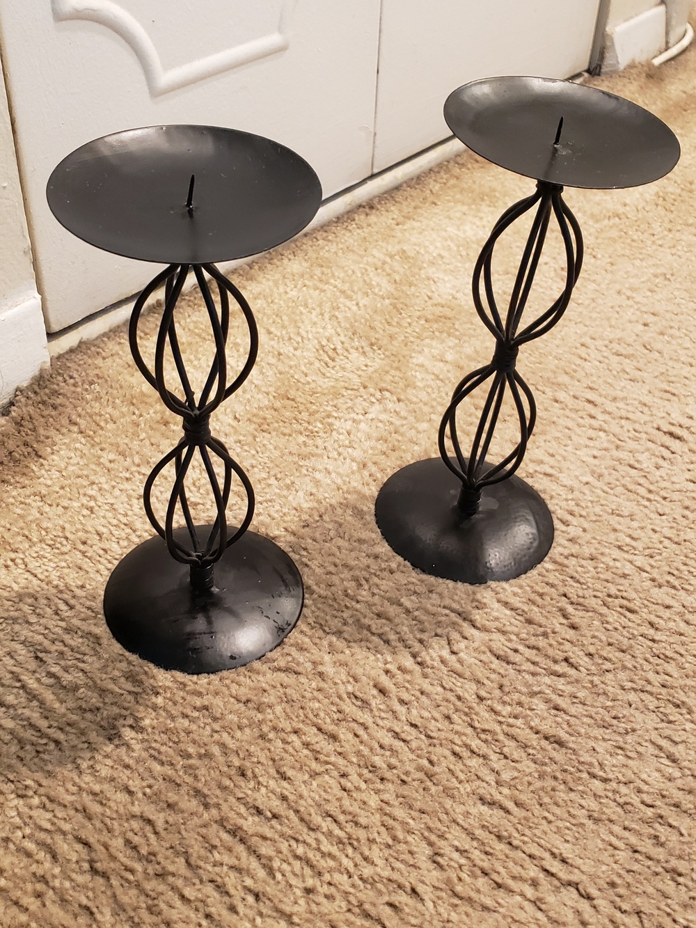 Black Metal Candle Holders Set of 2